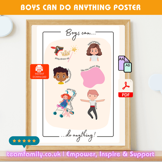 Boys Can Do Anything Poster - Team Family