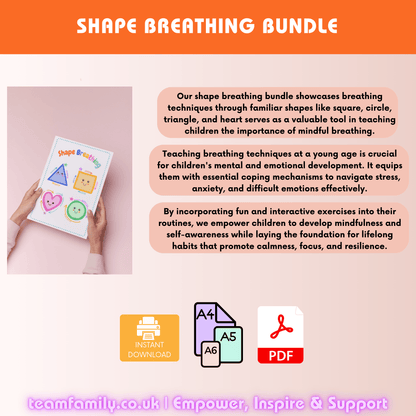 Mindful Breathing Bundle- Flashcards and Posters - Team Family