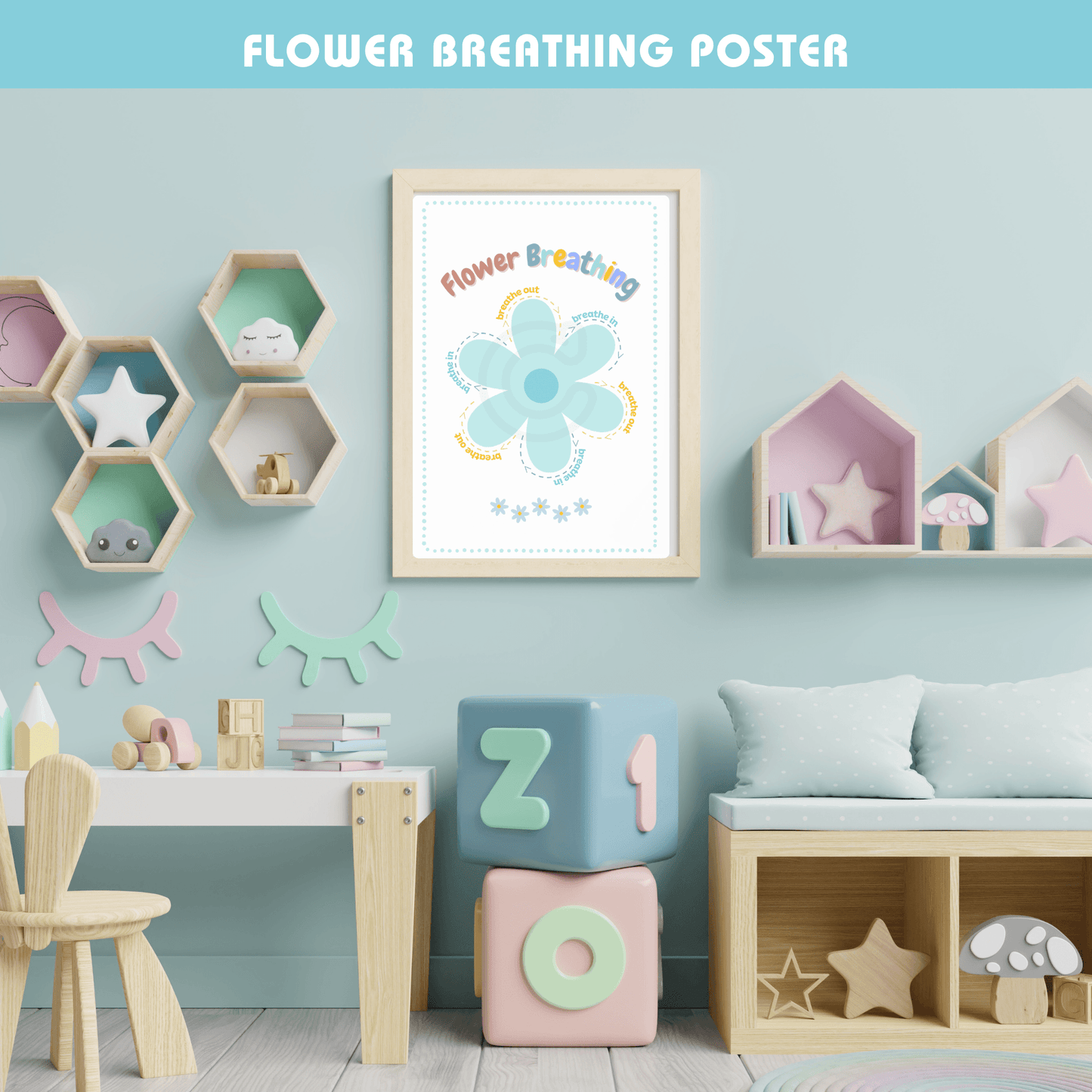 Mindful Breathing Bundle- Flashcards and Posters - Team Family